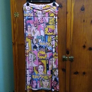 Comic book print skirt